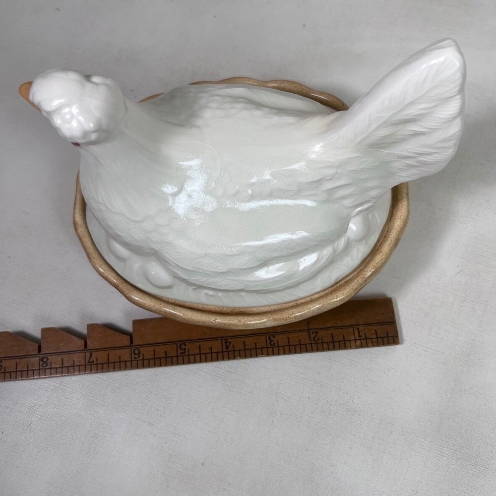 Hen‎ on Nest Egg Box Tureen Antique Staffordshire Chicken 19th Century Rare - Picture 15 of 16